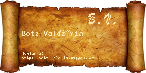 Botz Valéria névjegykártya