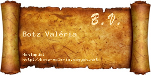 Botz Valéria névjegykártya